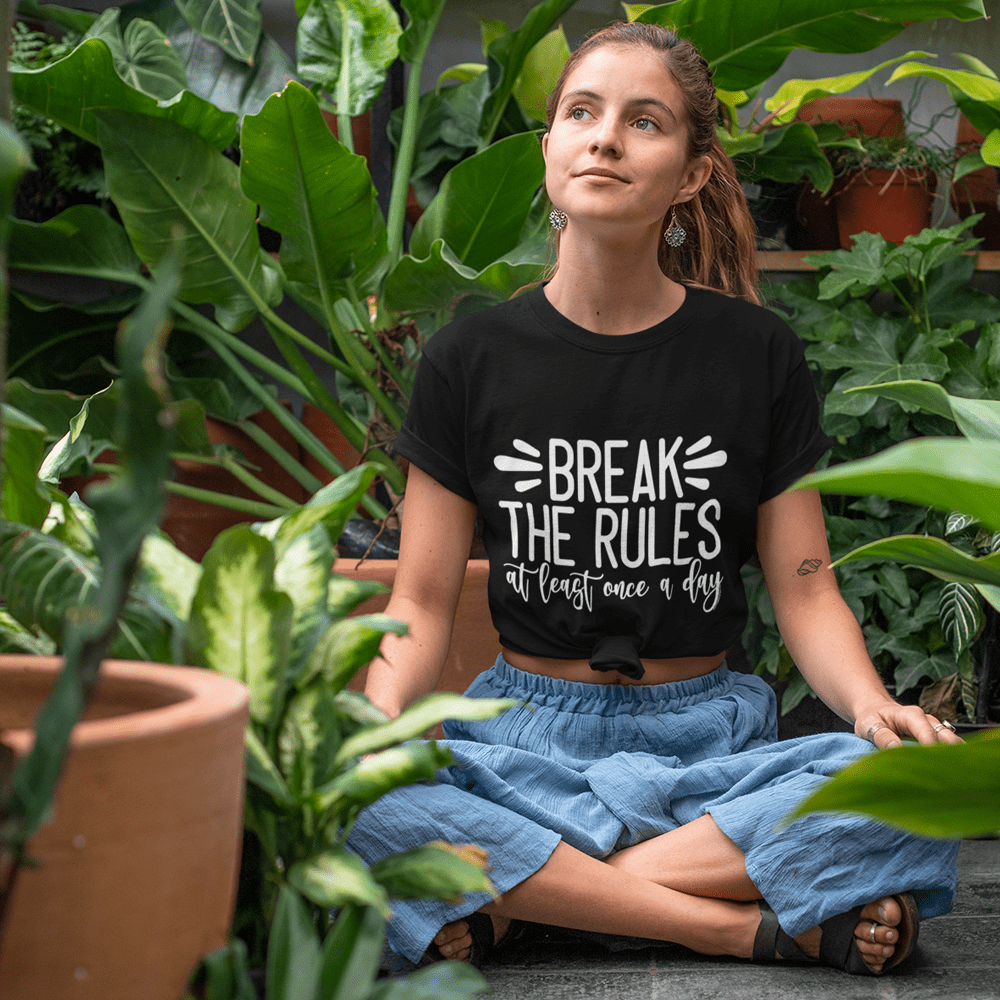 "Break the Rules at Least Once a Day" T-Shirt & BONUS Motivational Saying Set Download