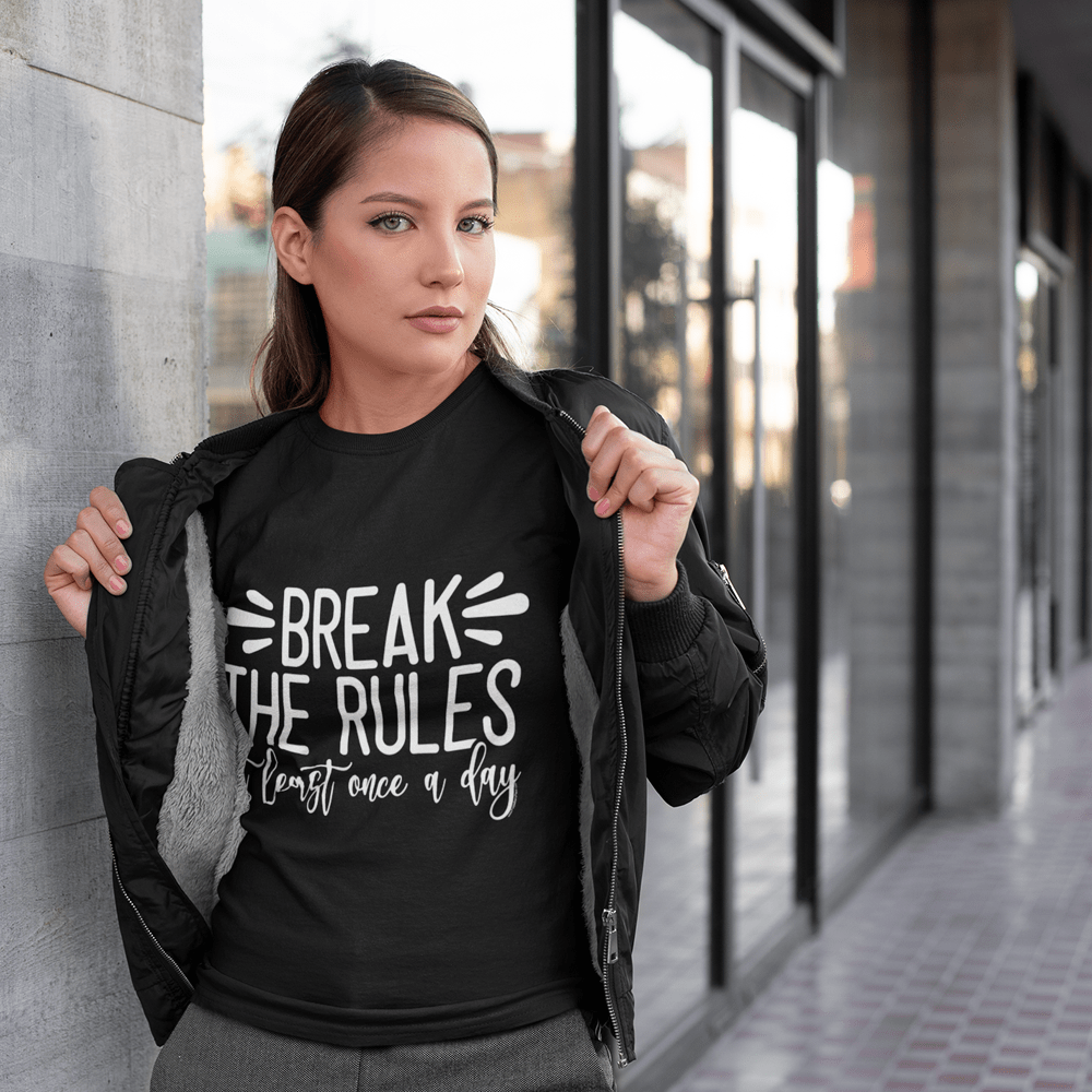 "Break the Rules at Least Once a Day" T-Shirt & BONUS Motivational Saying Set Download