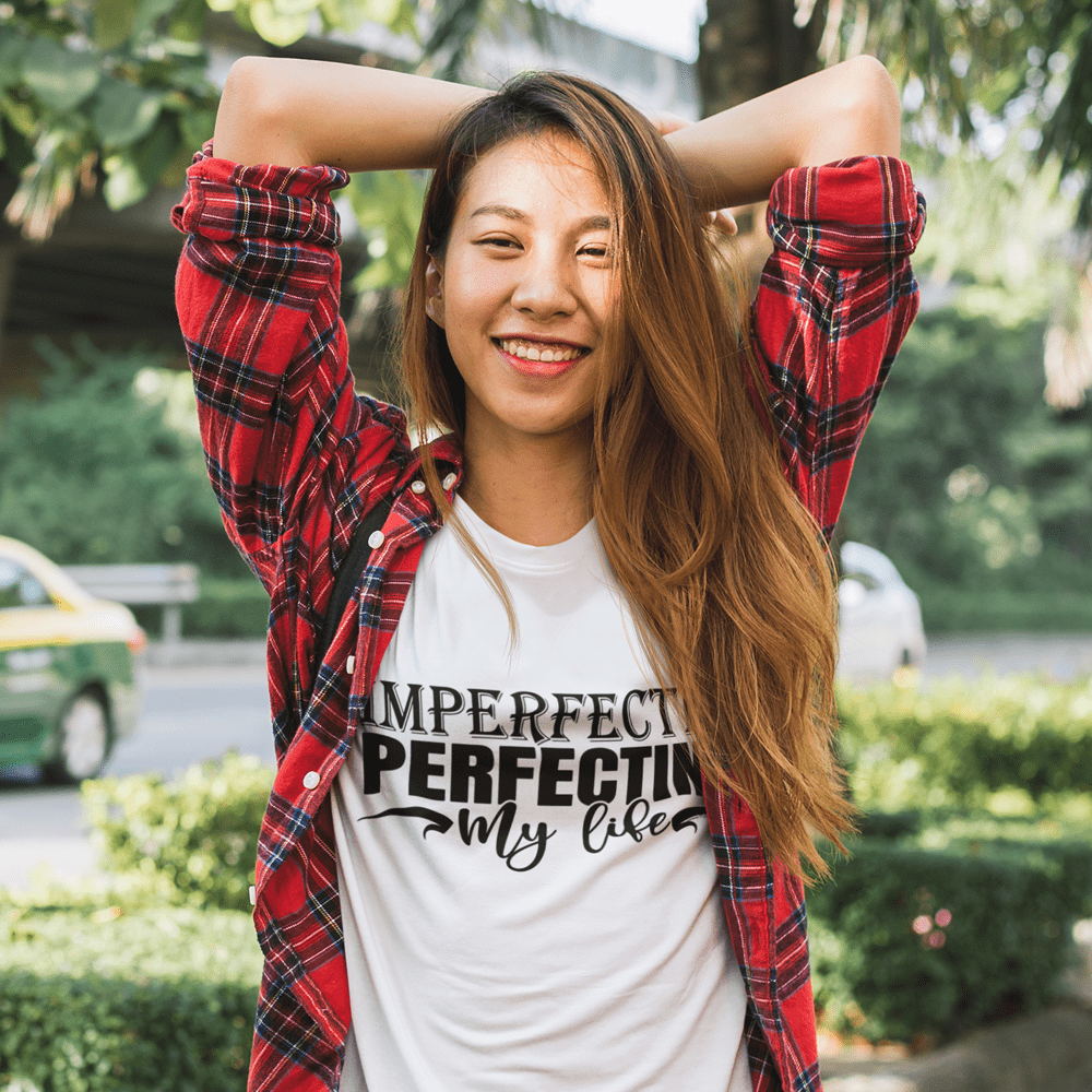 "Imperfectly Perfecting My Life" T-Shirt & BONUS Motivational Saying Set Download