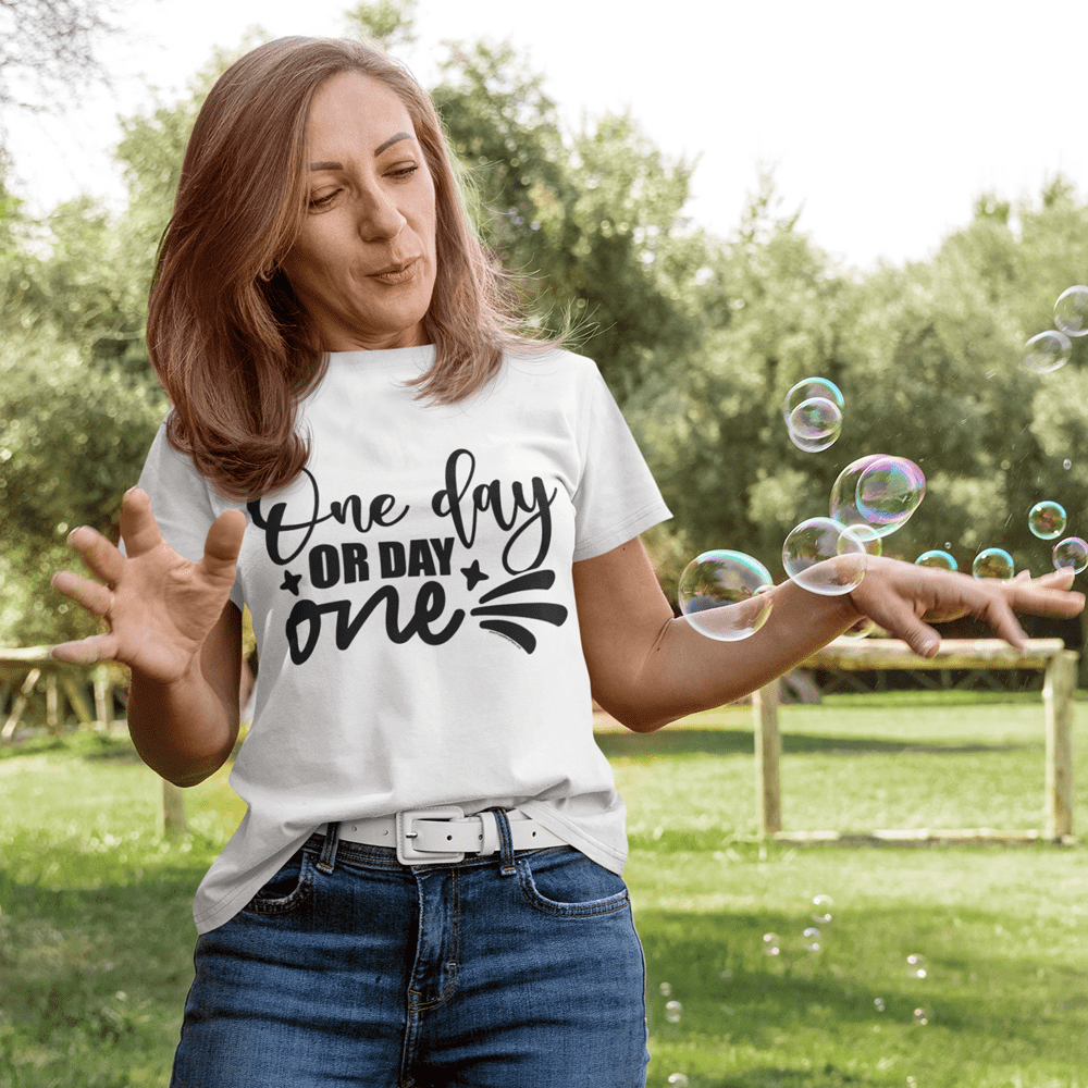 "One Day or Day One" T-Shirt & BONUS Motivational Saying Set Download
