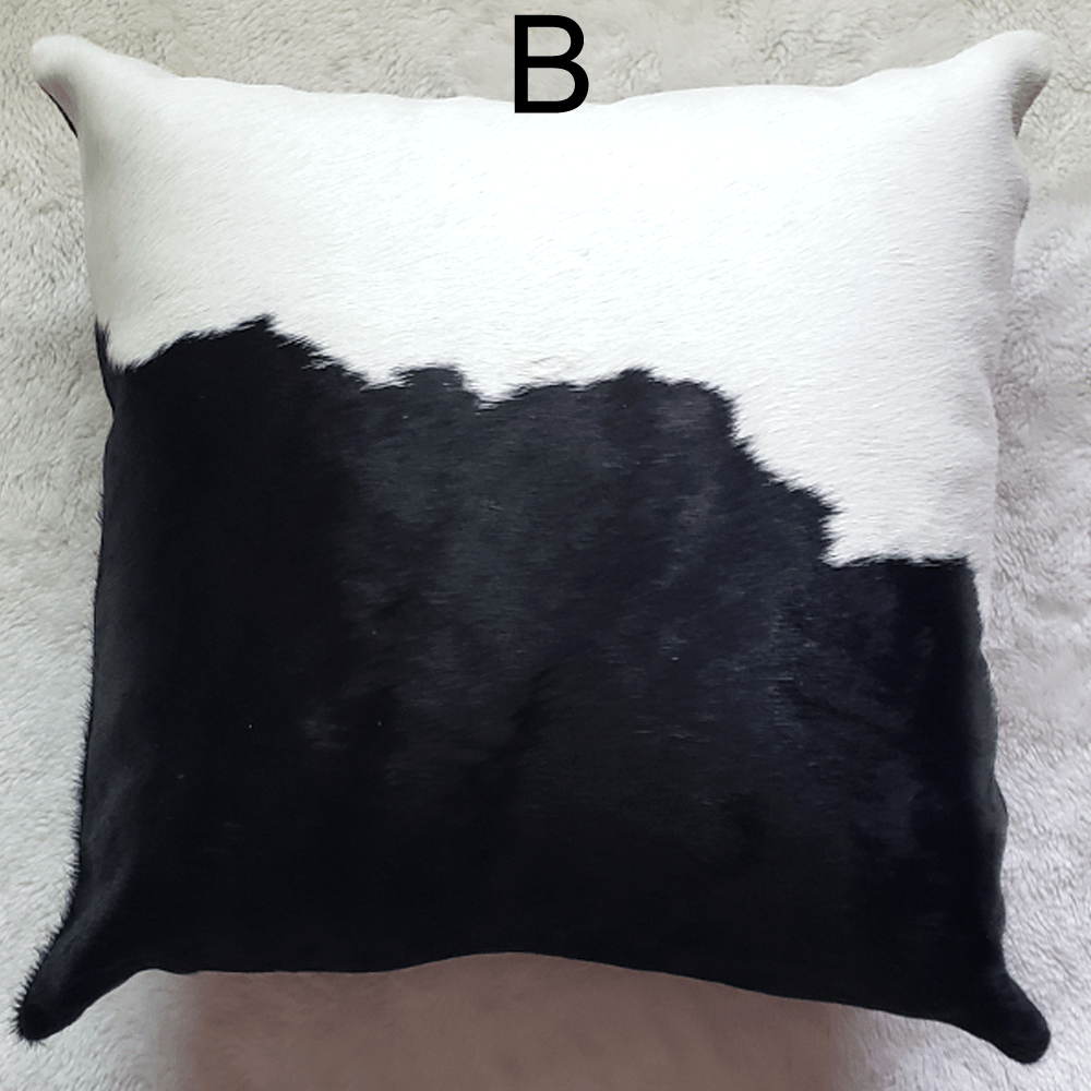 Mia Black & White, Authentic Leather & Cowhide Pillows