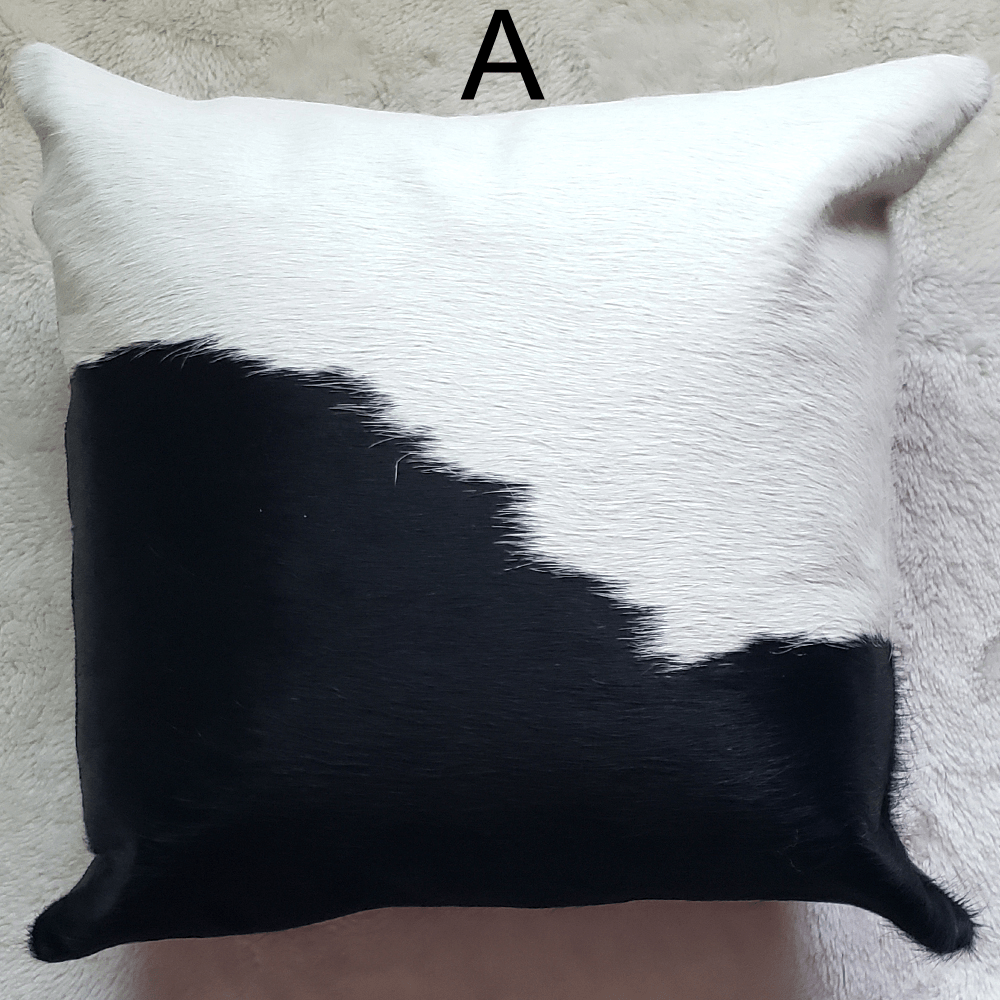 Mia Black & White, Authentic Leather & Cowhide Pillows