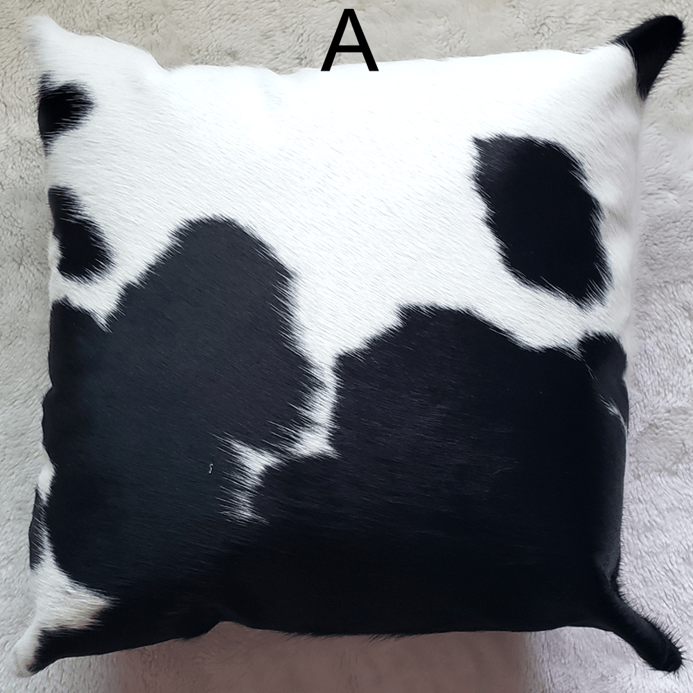 Marlee Black & White, Authentic Leather & Cowhide Pillows